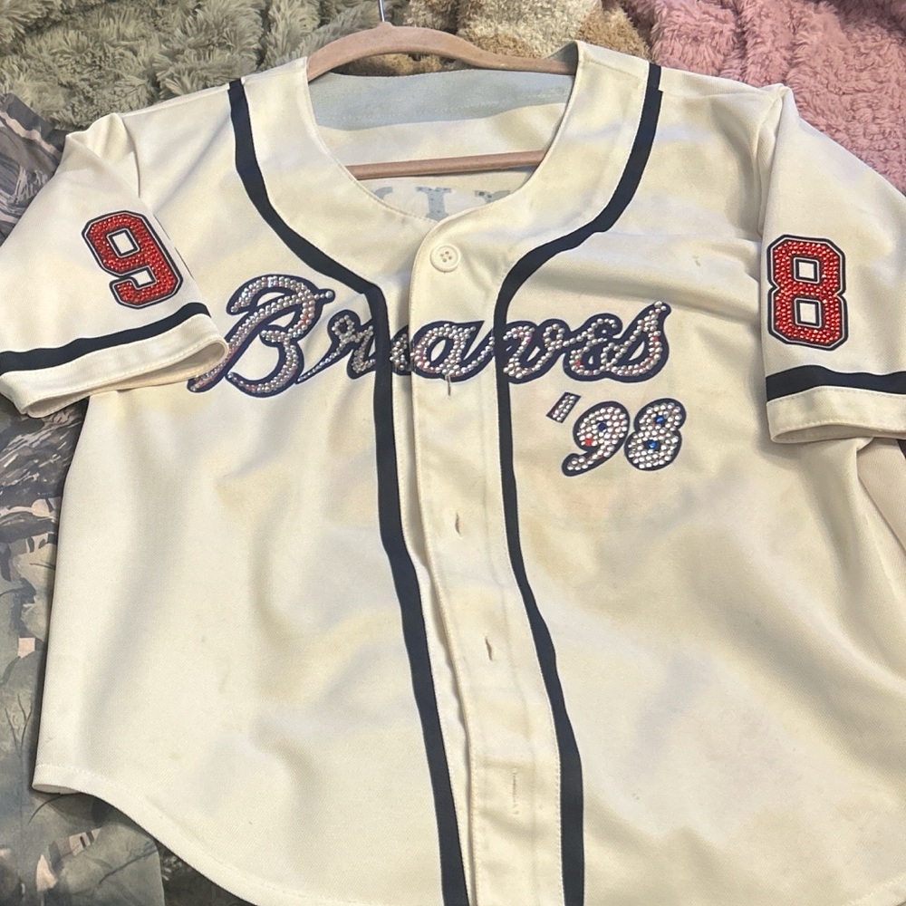 Morgan Wallen White Braves Jersey Wallen 98 - Picture 2 of 8